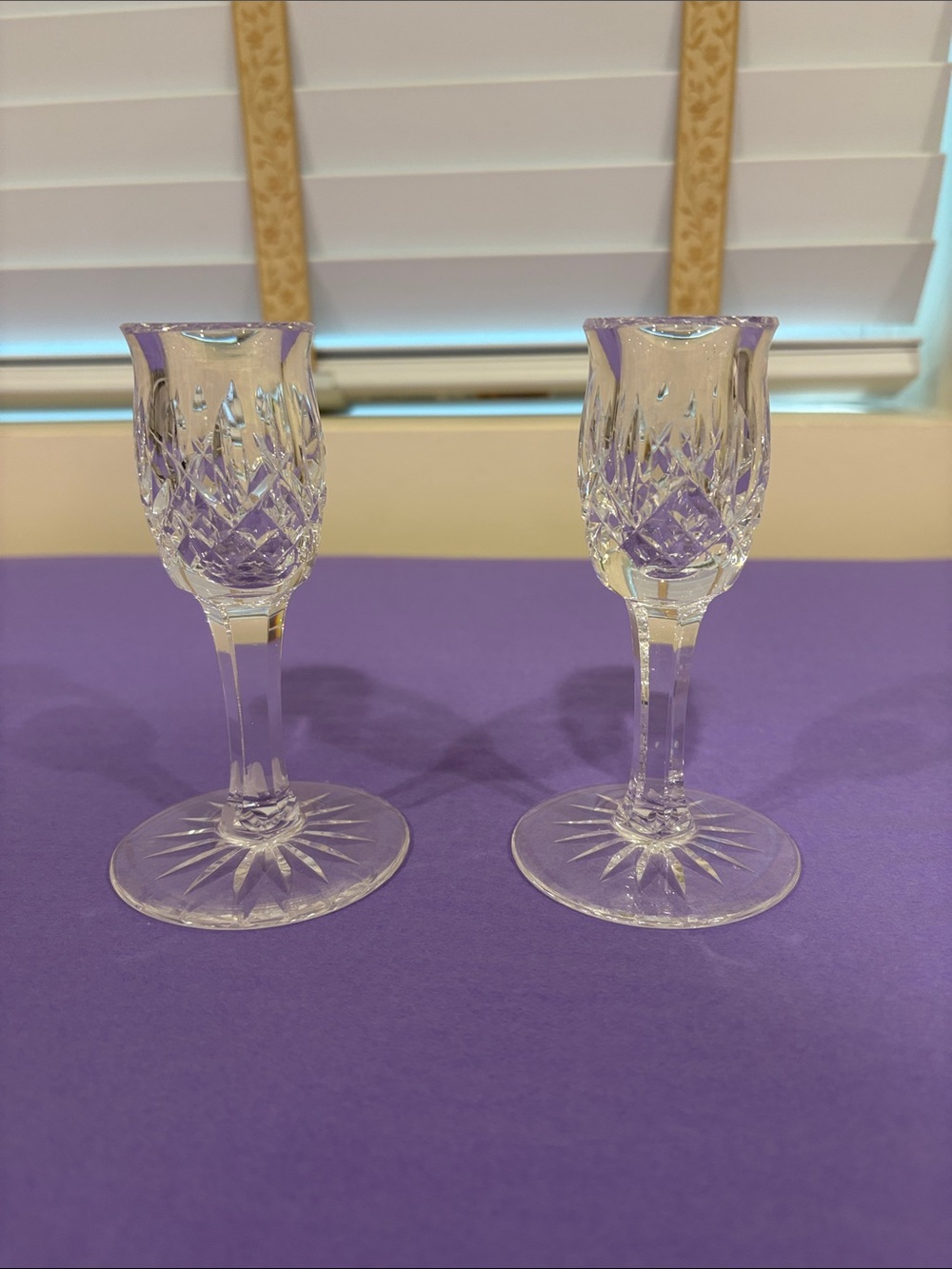 Waterford Crystal Lismore Candlesticks 5”– Pair of 2 – Signed Vintage Ireland